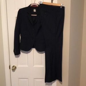 Jcrew pinstriped navy suit